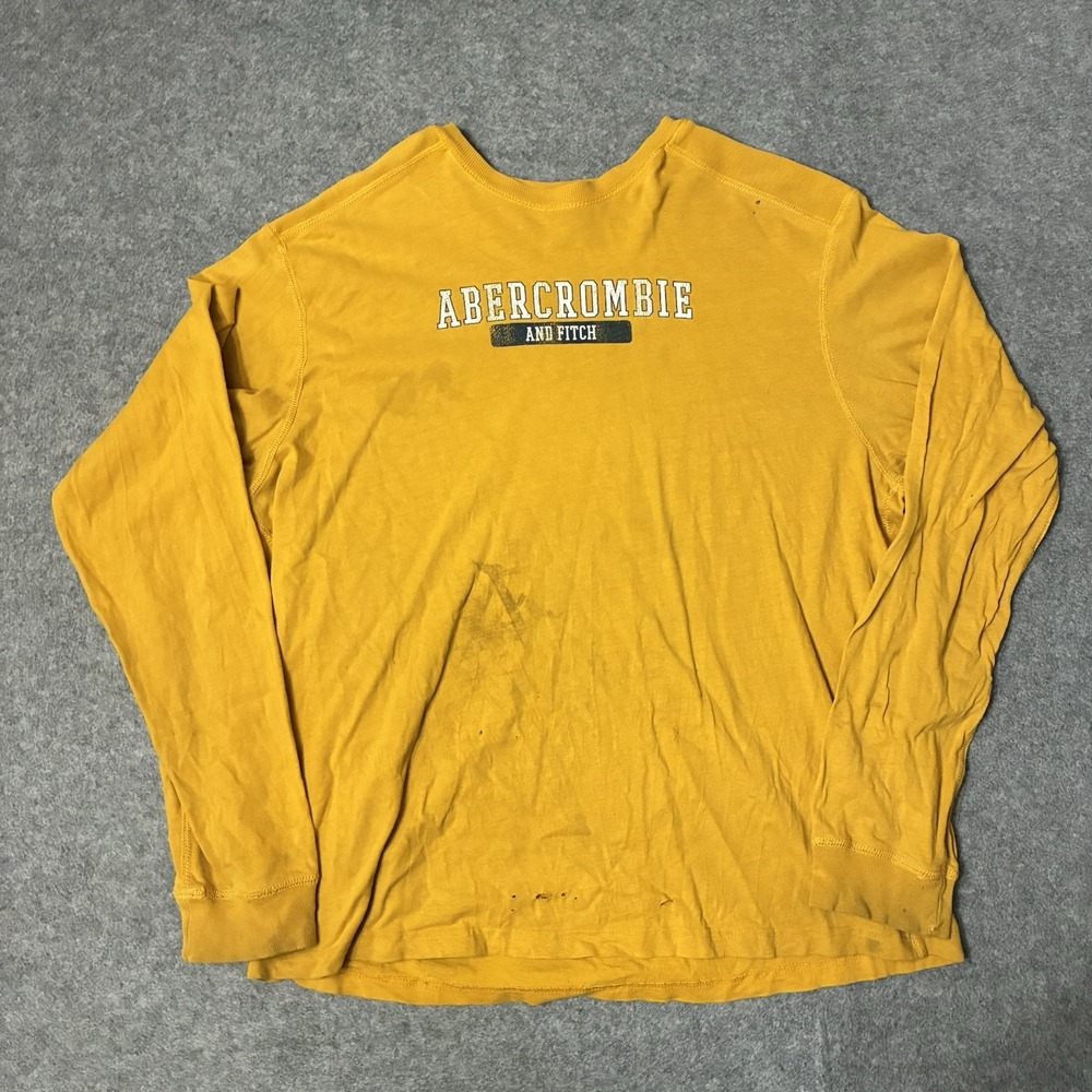Vintage Abercrombie Fitch Yellow Mens XL Muscle Shirt Distressed Thrashed AF Y2K